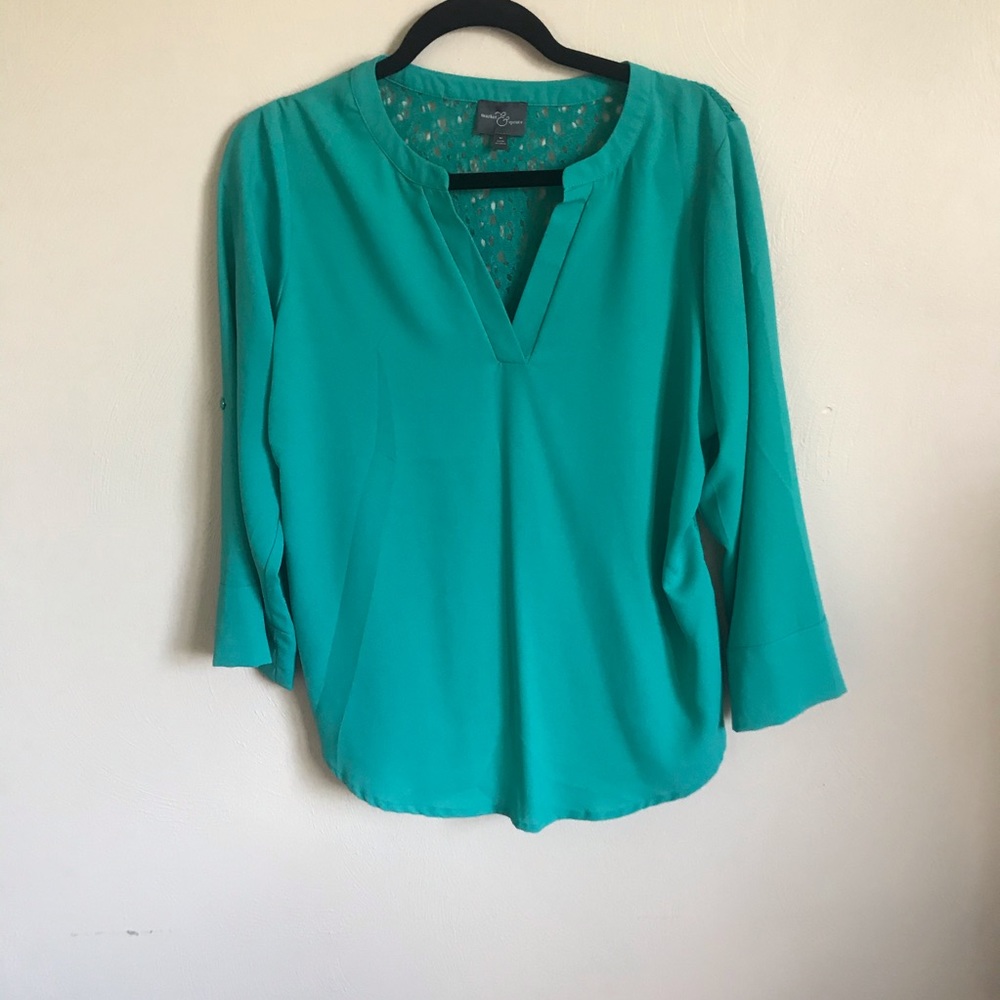 Teal long sleeve blouse